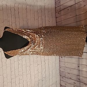 Fashion Nova Rose Gold Sequin Cocktail Dress Size 2X